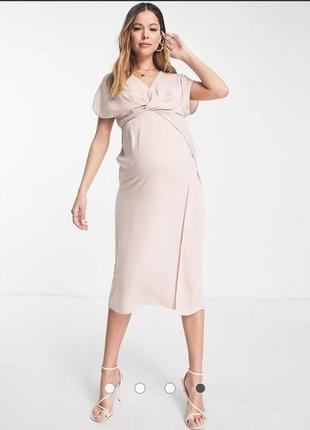 1+1=4🎈нежное платье миди для беременных от asos, размер l6 фото