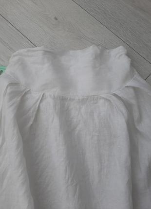 Красивая белая льняная юбка миди3 фото
