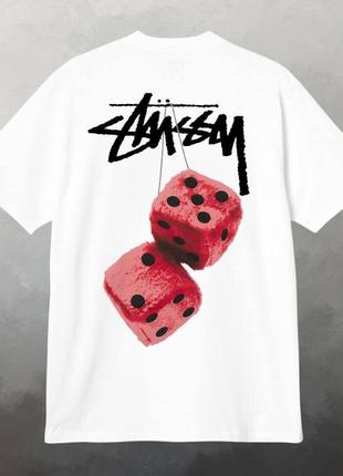 Футболка stussy fuzzy dice / футболка стуси стусси стусі белая біла