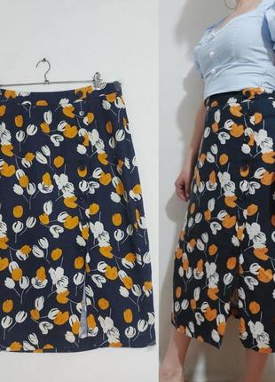 Льняная юбка в цветах  laura ashley