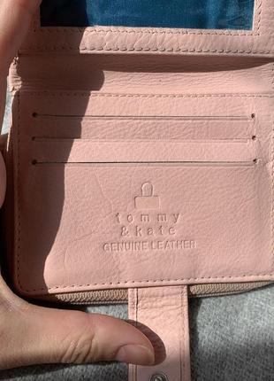 Женский нежно розовый,кожаный кошелек от tommy &amp; kate6 фото