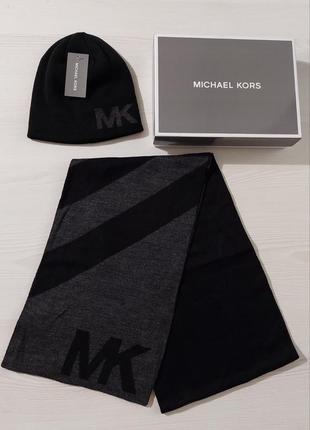 Набор чоловічий michael kors комплект шапка и шарф оригинал3 фото