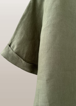 Льняна блуза кольору хакі s.oliver 46-50 нова6 фото