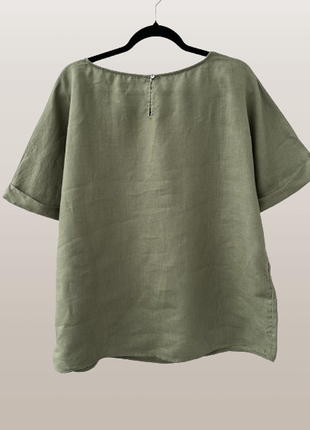 Льняна блуза кольору хакі s.oliver 46-50 нова5 фото