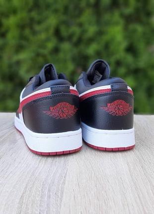 Nike air jordan низкие белые с черным с бордовым3 фото