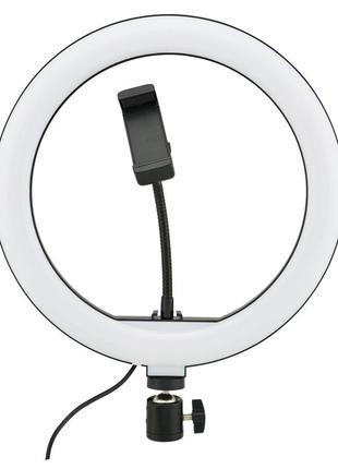 Кольцевая светодиодная led лампа 26 см с держателем для телефона с пультом и 3 режимами подсветки3 фото