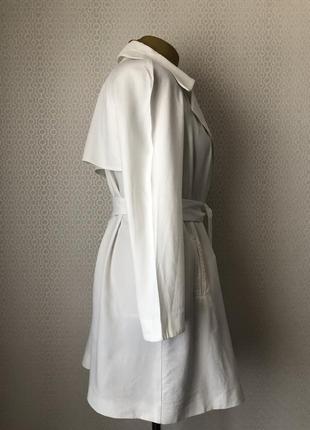 Стильный распашной белый тонкий плащ / летнее пальто от zara, размер м (l)2 фото