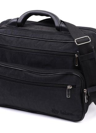 Чоловіча сумка з надійною пластиковою ручкою з поліестера fabra 22587 чорний