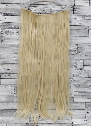 3858 треси рівні блонд No613 на стрічці 55 см волосся на шпильках