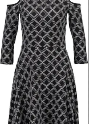 Черно-белое трикотажное платье dorothy perkins, размер l/48