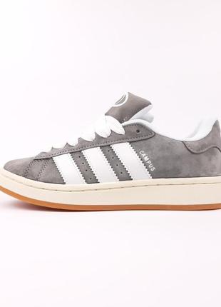 Женские замшевые кроссовки adidas campus 00s white grey адидас кампус