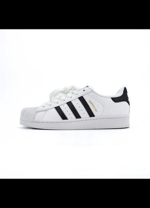 Adidas superstar white black premium4 фото