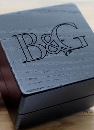 Деревянная коробочка шкатулка для кольца перстня