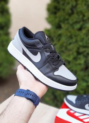 Nike air jordan 23 низкие черные с серым на белой