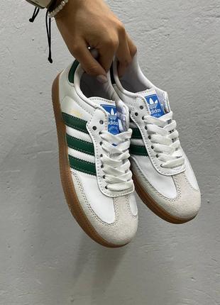 Кросівки adidas samba white green1 фото