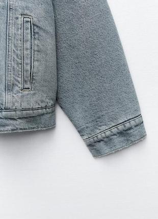 Теплая оверсайз джинсовая куртка размер s zara4 фото