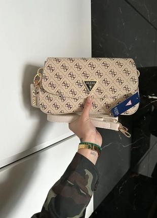 Женская сумка guess на каждый день бежевая