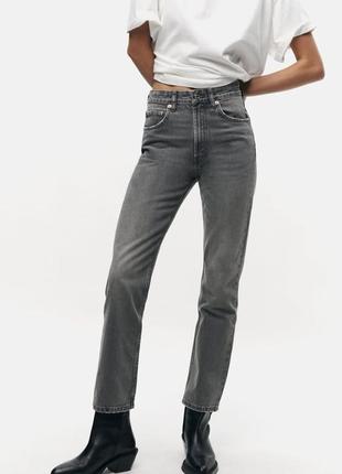 Сірі джинси розмір 40 zara straight fit5 фото