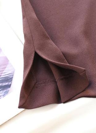 Базова блуза креп у шоколадному відтінку від zara4 фото