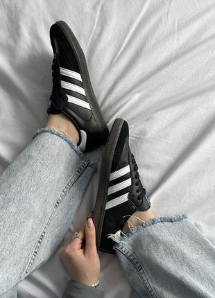 Кросівки adidas samba og black white gum (натуральна шкіра)8 фото