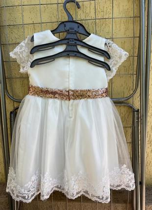 Белое платье для принцессы, 90 см4 фото