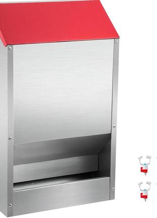 Оцинкований дозатор корму для птиці vevor, дозатор курячого корму, без відходів, 22,7 кг, металевий дозатор