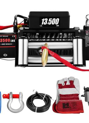 Електрична лебідка vevor 12v 6123,5 кг електрична лебідка електрична лебідка моторна лебідка 52 x 25 x 24 см