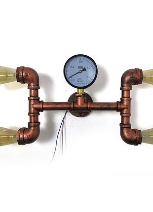 4-головий антикварний ретро іржавий настінний світильник із залізною трубою для водопровідної труби настінний