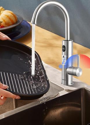 Електричний кран з підігрівом cncest, електричний кран з дисплеєм температури, кухонний кран з нержавіючої