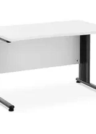 Офісний стіл - 120 x 73 см - білий/сірий