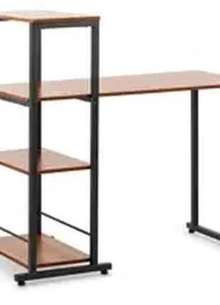 Письмовий стіл - з полицею - 110 x 50 см - 105 кг - коричневий / чорний