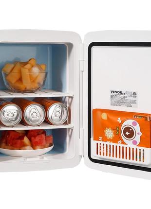 Міні-холодильник vevor 10 л / 12 банок, 2 в 1 невеликий холодильник з функцією охолодження та нагрівання,