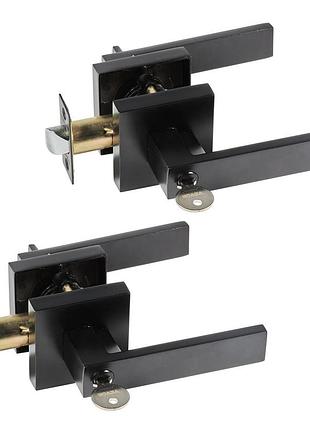 Дверна фурнітура vevor 2xblack сумісна товщина дверей 34,9-45 мм дверна ручка з цинкового сплаву (znai4)