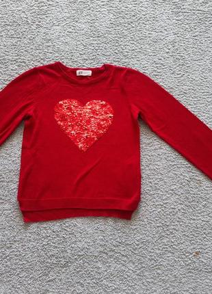Лонгслів, светр, кофта червона з пайєтками