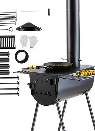 Vevor портативна піч на дровах, піч-барбекю для кемпінгу, 118 дюймів, для використання на відкритому повітрі з