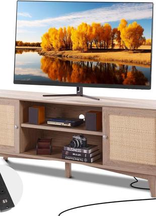 Vevor тумба під тв з ротанга 191см тв бохо тумба тв тумба тв дуб