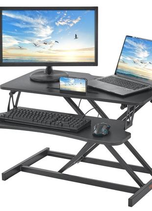 Vevor регульована по висоті стільниця 800 x 400 мм стоячий стіл з широкою полицею для клавіатури швидке