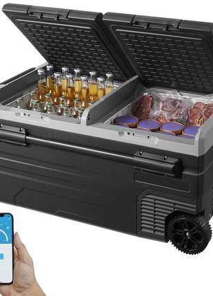 Vevor портативний холодильник з морозильною камерою car 95l dual zone portable 80w cool box