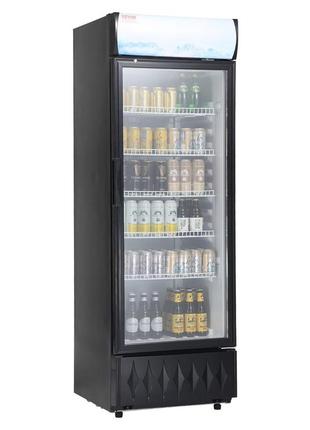 Холодильник для напоїв vevor холодильник для пляшок чорний 345 л, холодильник для напоїв з 5 регульованими