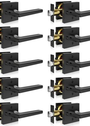 Дверна ручка vevor для приватності, 10 штук, матовий чорний, квадратна, дверний важіль для внутрішнього