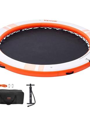 Надувний плавучий док vevor, ø 2,43 м, платформа дока з басейном з батутною сіткою ø 1,52 м, нековзний килимок