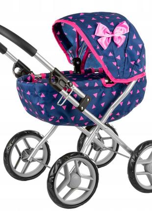 Кукольная коляска kinderplay kp0260, глубокий поддон