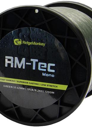 Леска ridgemonkey rm-tec mono 1200m 0.35mm 12lb/5.4kg green