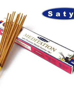 Satya premium meditation медитація 15 грамів, ароматичні палички, олійні пахощі