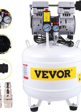 Vevor silent whisper compressor 35l повітряний компресор 1ps/750w тихий безмасляний компресор 115psi