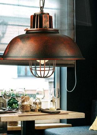 Вінтажна промислова підвісна лампа з залізним абажуром стельова лампа