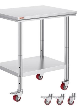 Стільниця vevor 76x60x81 см стільниця для громадського харчування з нержавіючої сталі стіл для приготування
