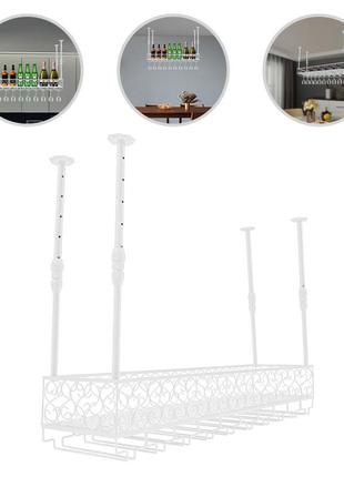 Стельовий стелаж для вина, органайзер для вина з тримачами для склянок, підвісний стелаж для вина