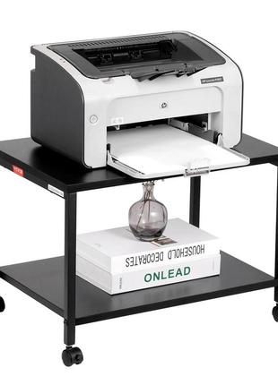 Стійка для принтера vevor, 2-ступінчастий візок для принтера з колесами та полицями