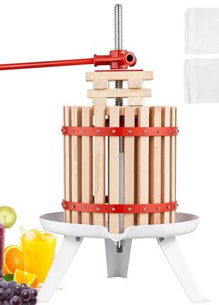 Vevor 18 л фруктовий прес яблучний прес фруктовий прес, ягідний прес 25 х 37 см дерев'яний кошик яблучний прес